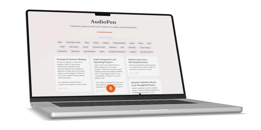 AudioPen is a great web app for converting your voice into text notes